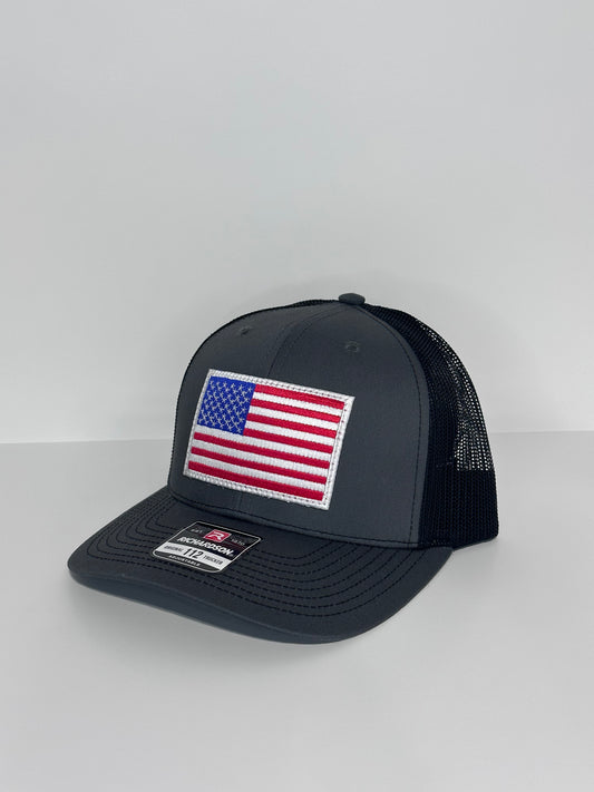 American Flag Hat (Grey/Black)