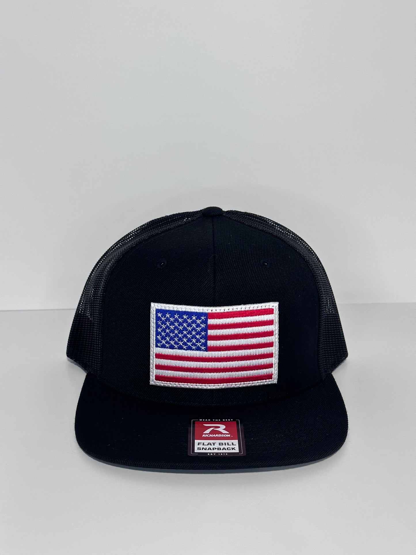 American Flag Hat - Flat Brim (Black)