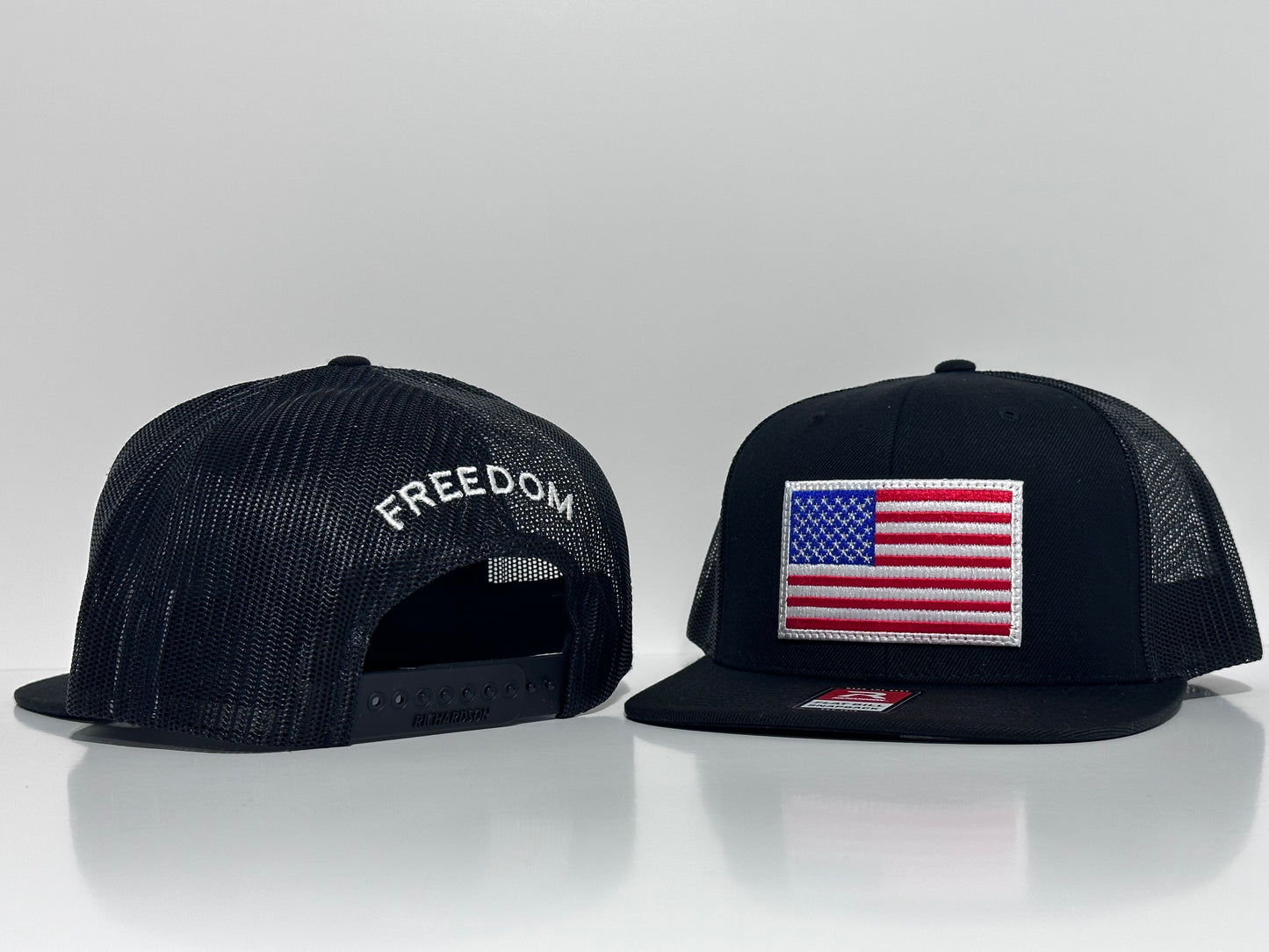 American Flag Hat - Flat Brim (Black)